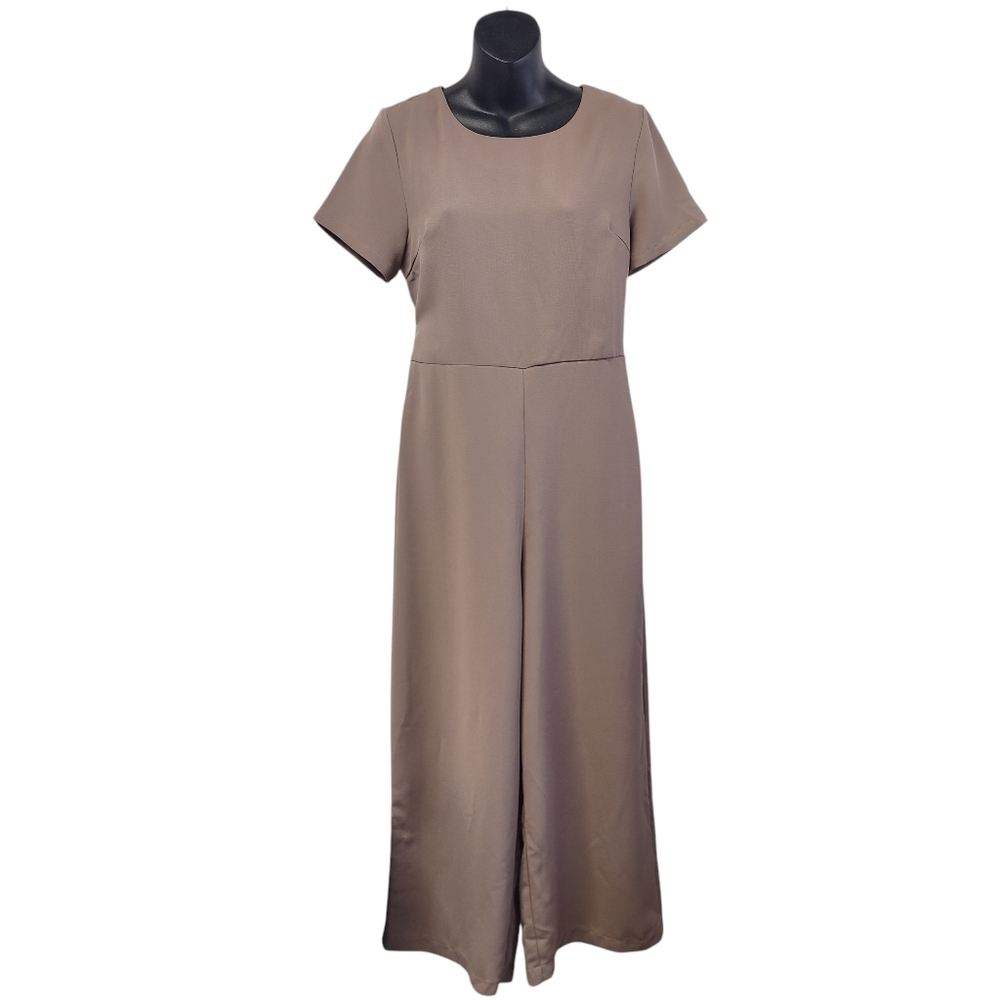 All: Row Women's Brown Wide Leg Short Sleeve Jumpsuit Romper Size M